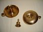 Vintage Brass Candle Holder with saucer and handle (pair)