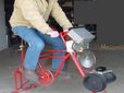 Vintage Stationary Exercise Bicycle in Use