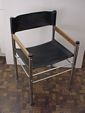 Mid Century Modern chrome and black naugahyde chair view 3